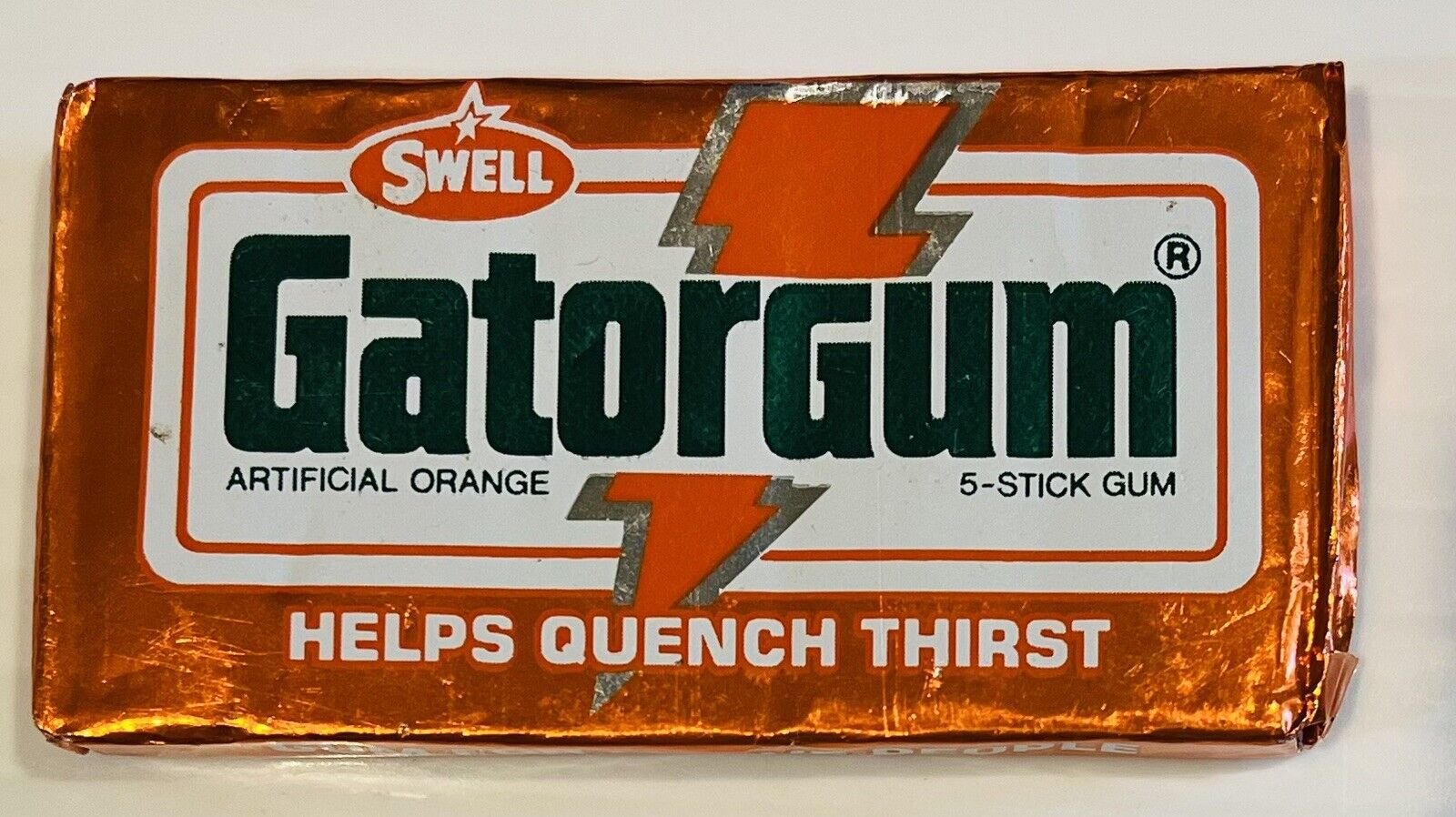 Sealed GATORGUM GATORADE 1980 5 stick gum Vintage Orange Pack 80's advertising