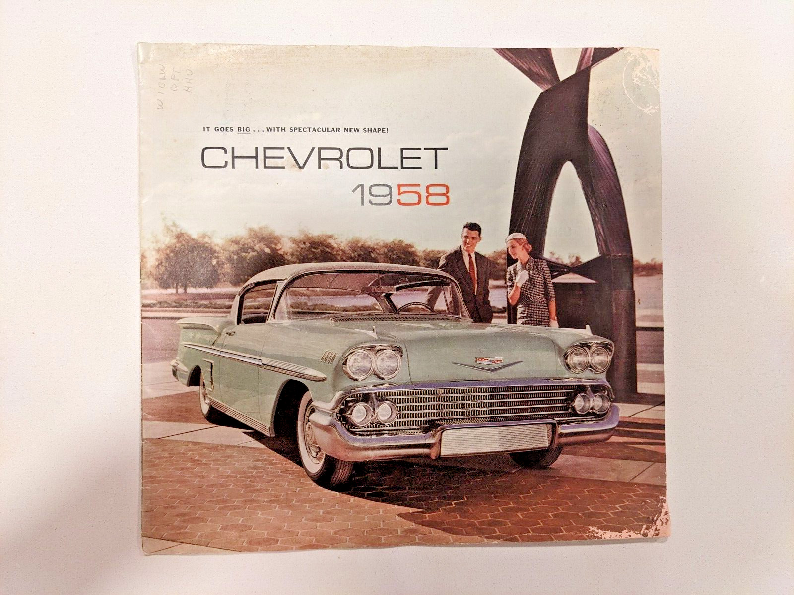 1958 Chevrolet car Bel Air Impala wagon sales brochure 8 pg folder ORIGINAL
