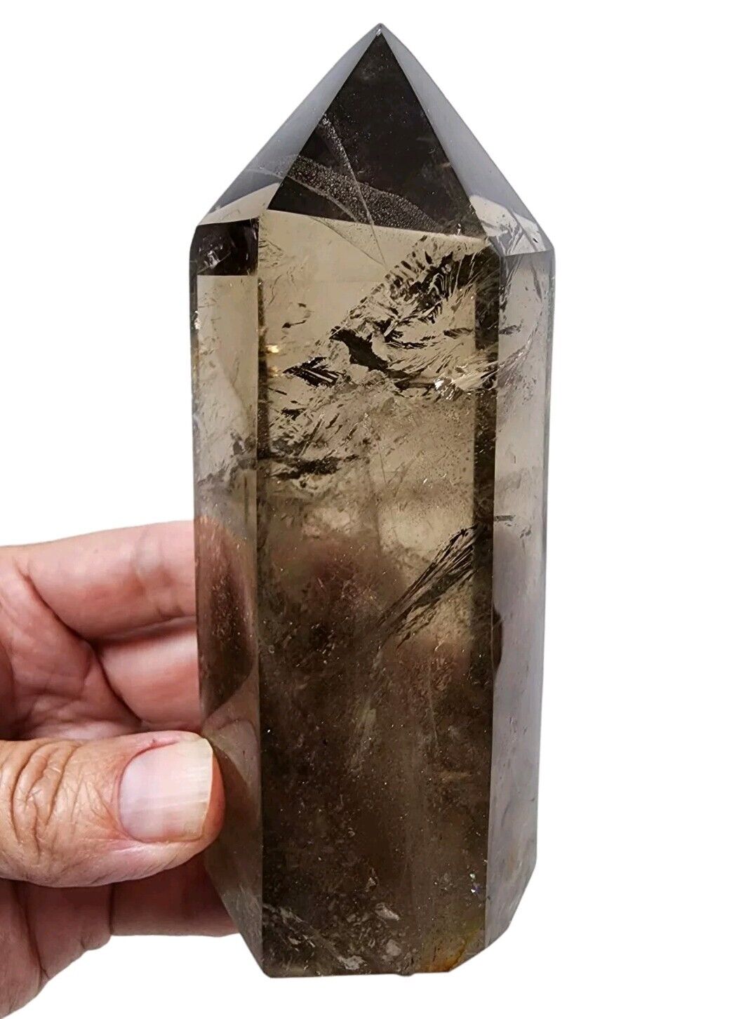 Smoky Citrine Quartz Polished Crystal Tower Brazil 336 grams