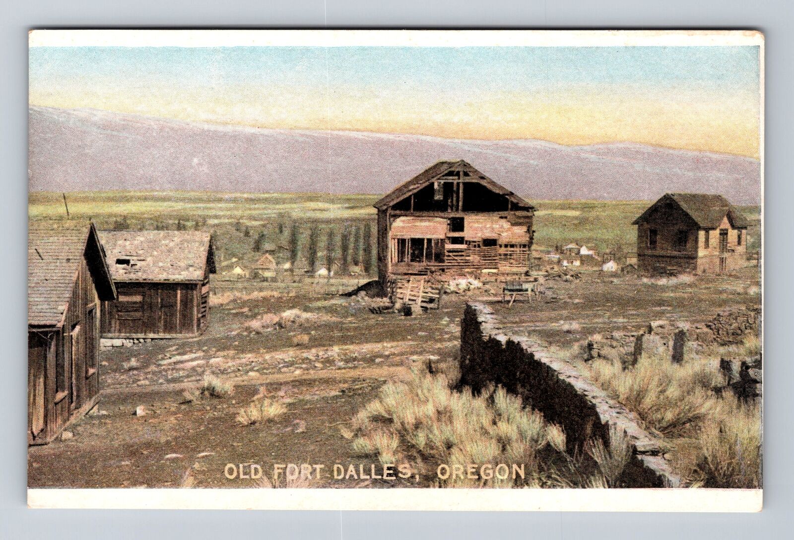 Dalles OR-Oregon, Old Fort Dalles, Antique, Vintage Postcard