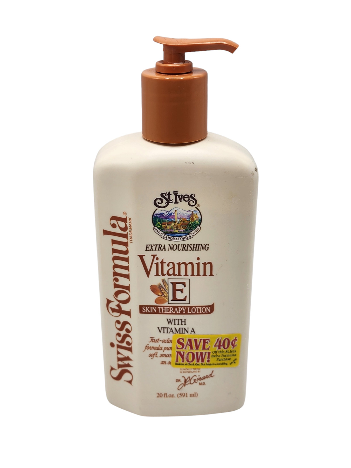 Vintage St Ives Swiss Formula Extra Nourish Vitamin E Skin Therapy Lotion 20 oz