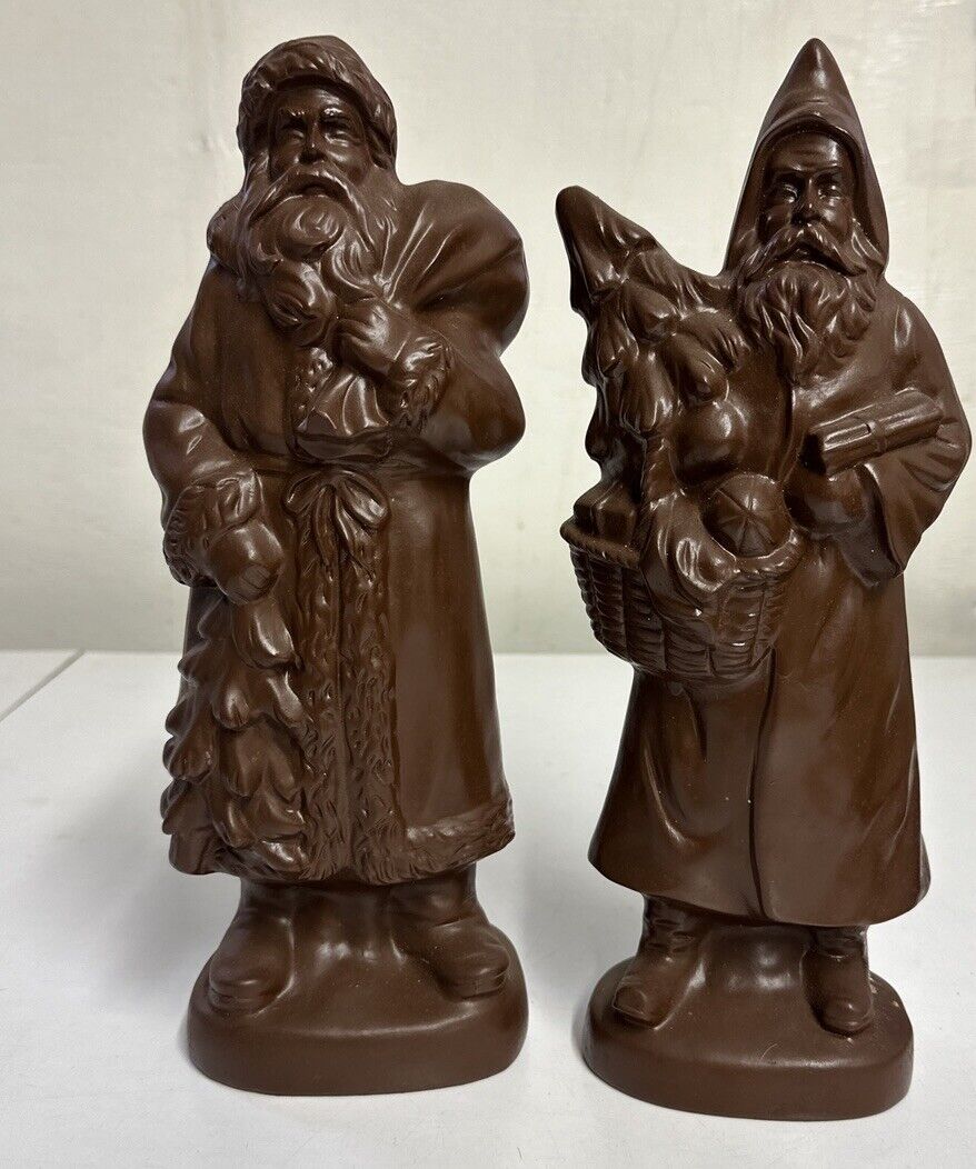 Vintage Resin Chocolate Candy Santa Claus Figurines Decor Gingerbread Candy