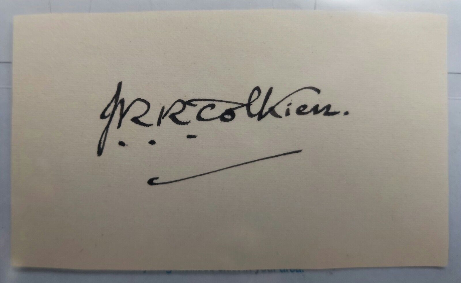 J.R.R. Tolkien Signature on paper cut out. 