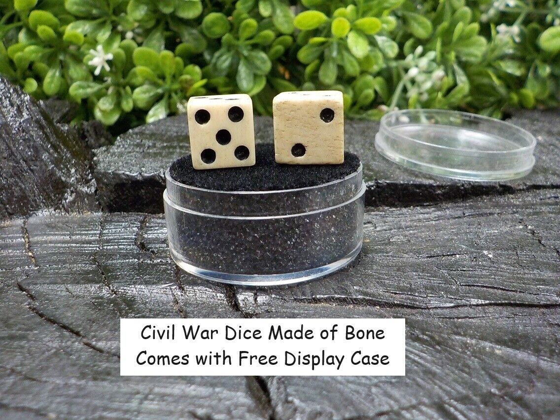 Old Rare Vintage Civil War Relic Bone Dice Extremely Rare with Free Case
