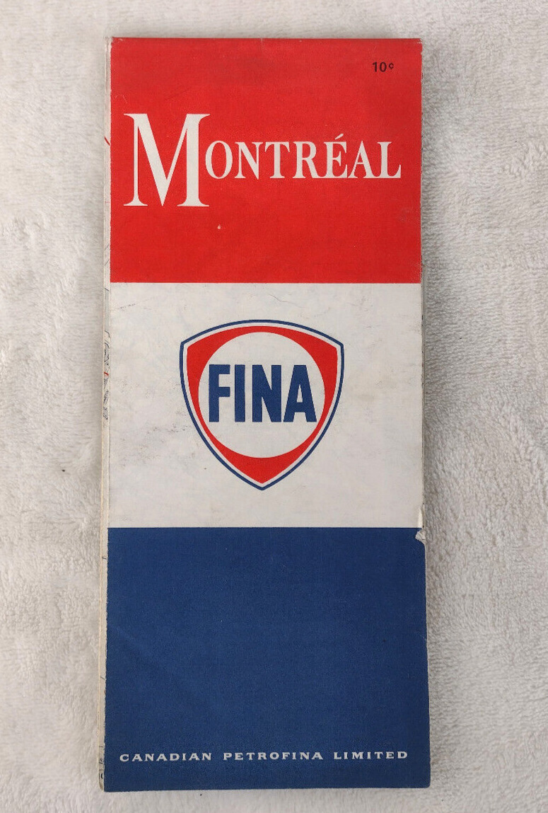 Vintage 1967 Montreal Canada Map Expo \'67 Fina Canadian Petrofina