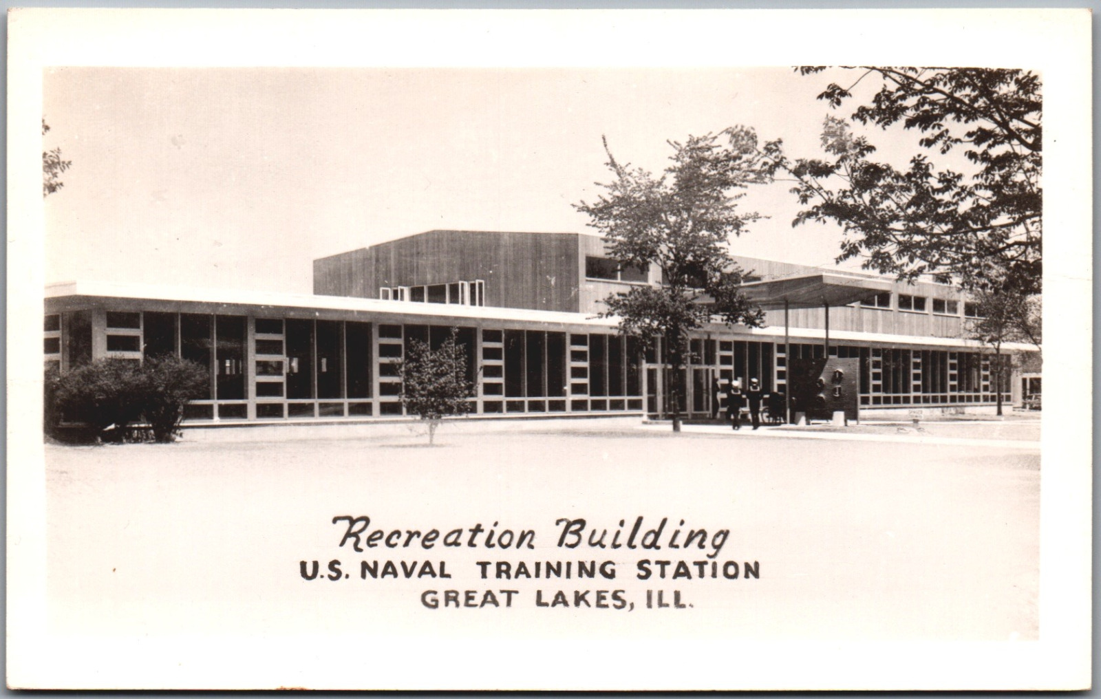 US Naval Training Station Recreation Great Lakes Illinois RPPC Vintage Postcard