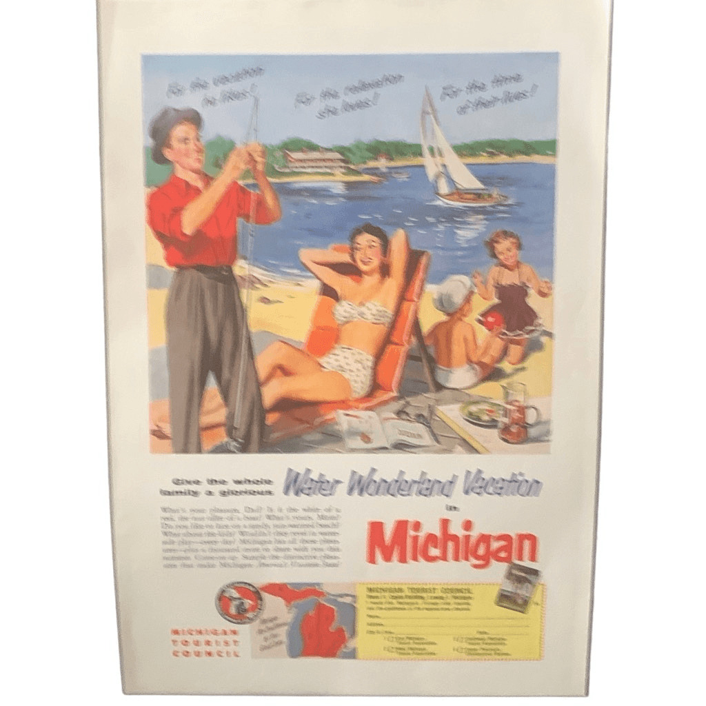 Vintage 1954 Michigan Water Wonderland Ad Advertisement