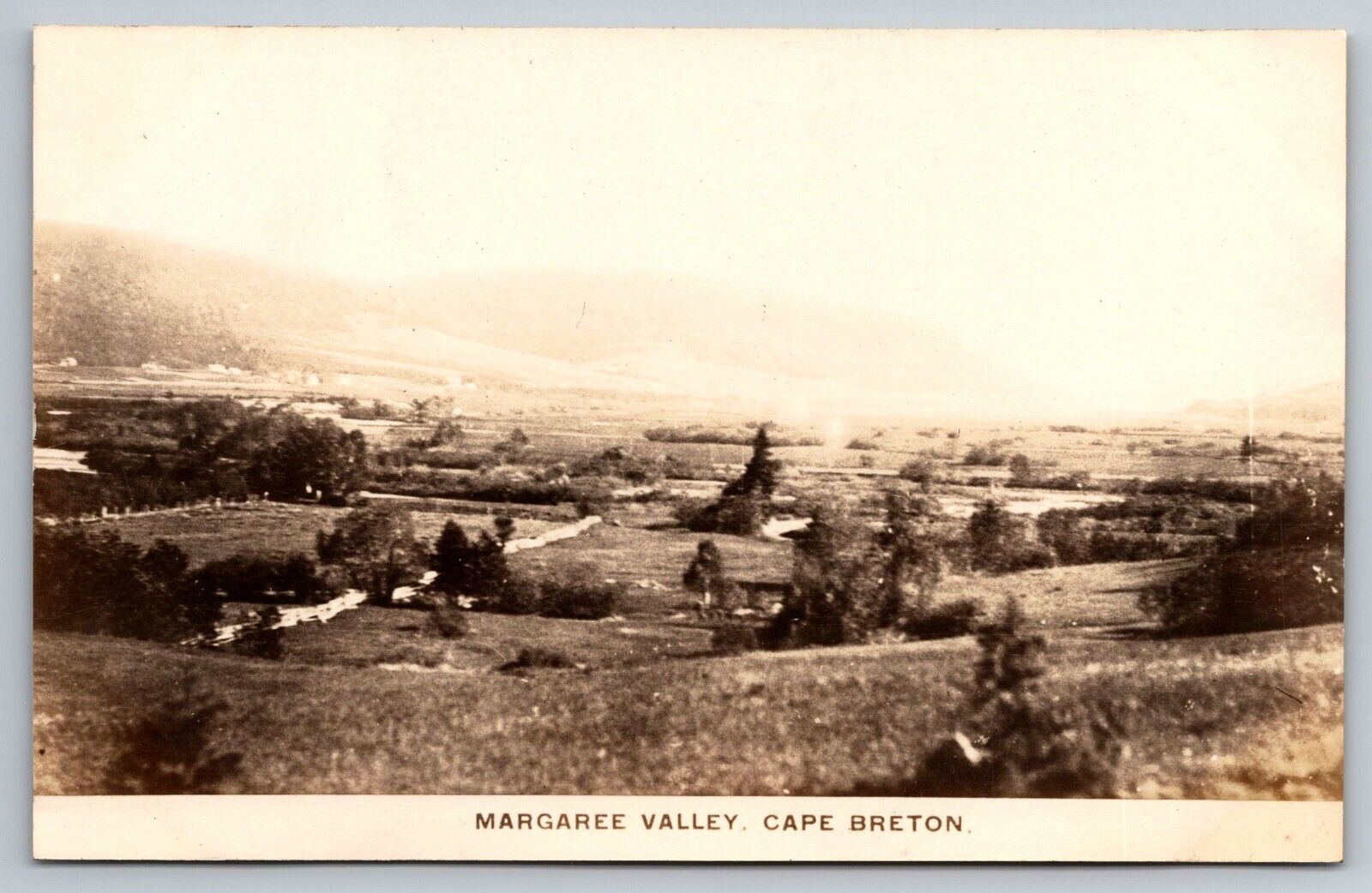View of Margaree Valley, Cape Breton, Novia Scotia Real Photo Postcard RPPC