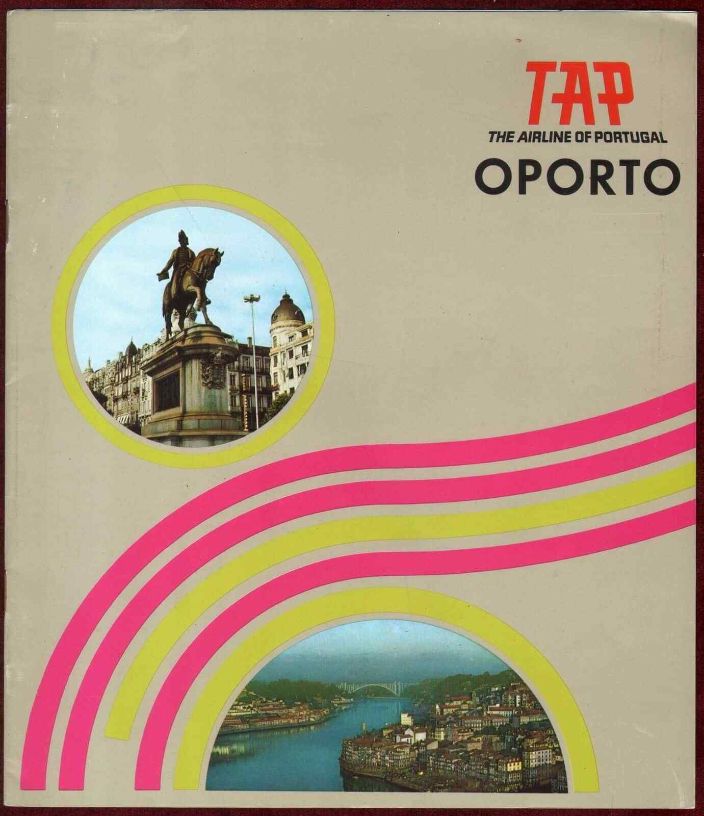 1970s Original Tourist Brochure Oporto Portugal Airline TAP Porto Illustrated