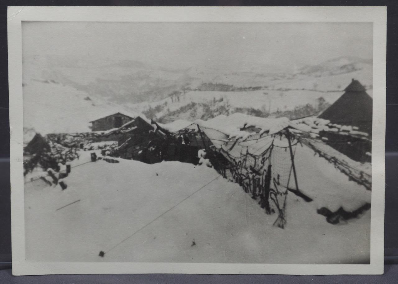 Vintage Black & White Photograph 1940's WWII Snowy Mountain