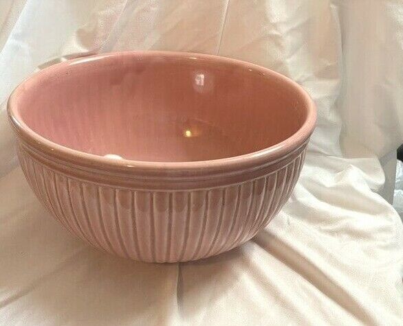 Vintage Drip Glaze Vertical Ribbed Stoneware #10 Mixing Bowl