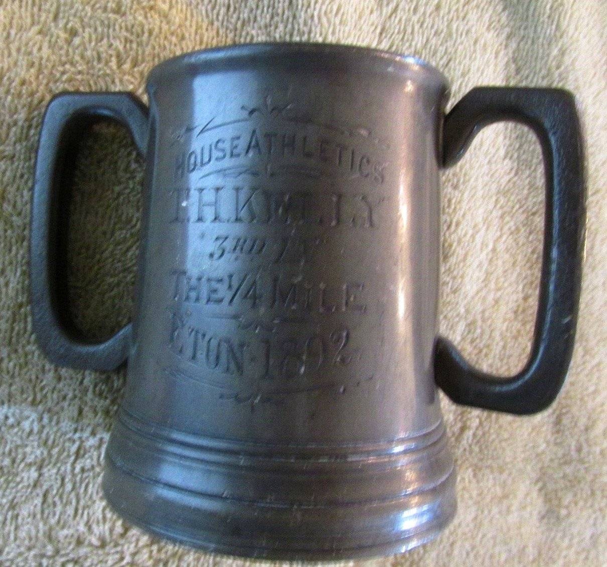 1892 Eton College House Athletics KELLY Run Race Trophy Cup England Rare Antique