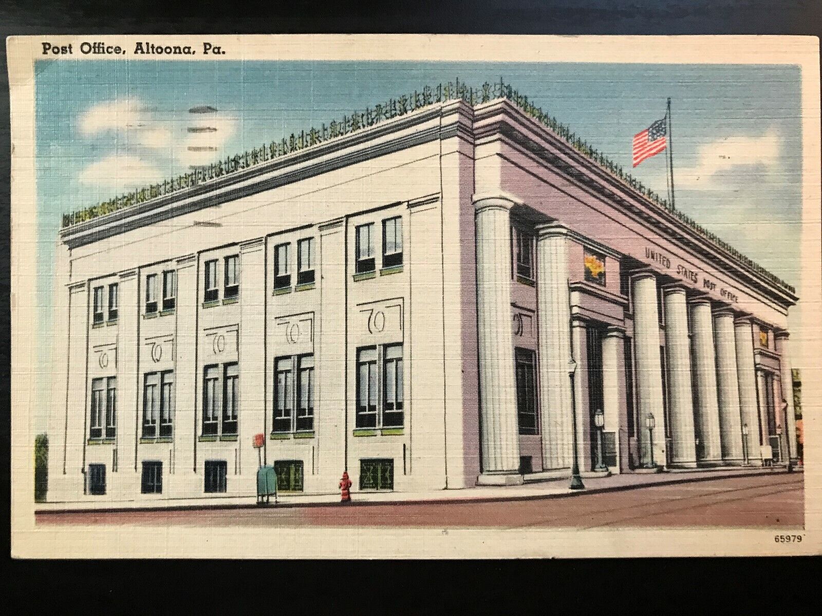 Vintage Postcard 1945 Post Office Altoona Pennsylvania