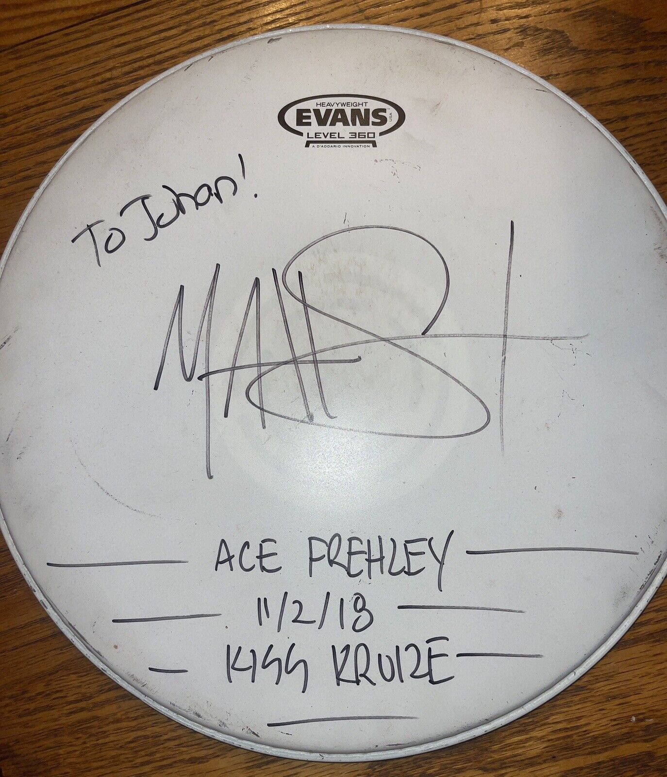KISS Signed 2 Drum Ace Frehley
