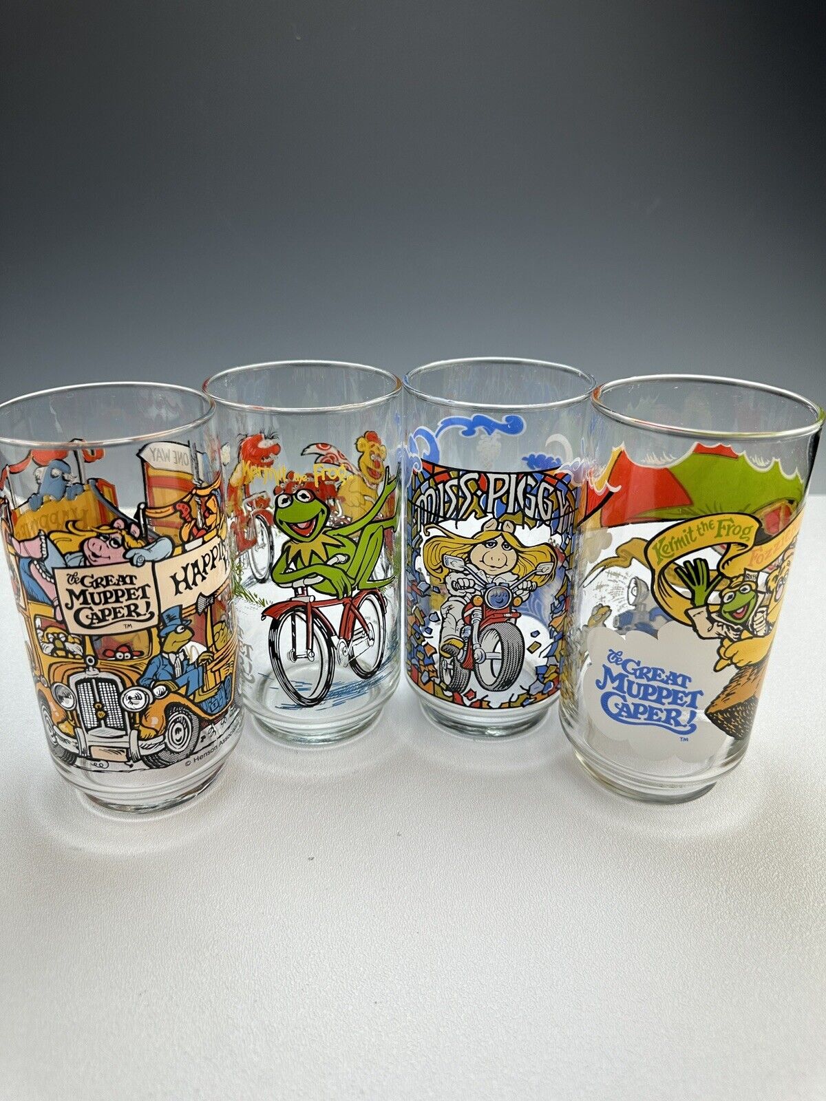Vintage 1981 McDonalds The Great Muppet Caper Collector Glasses Full Set of 4