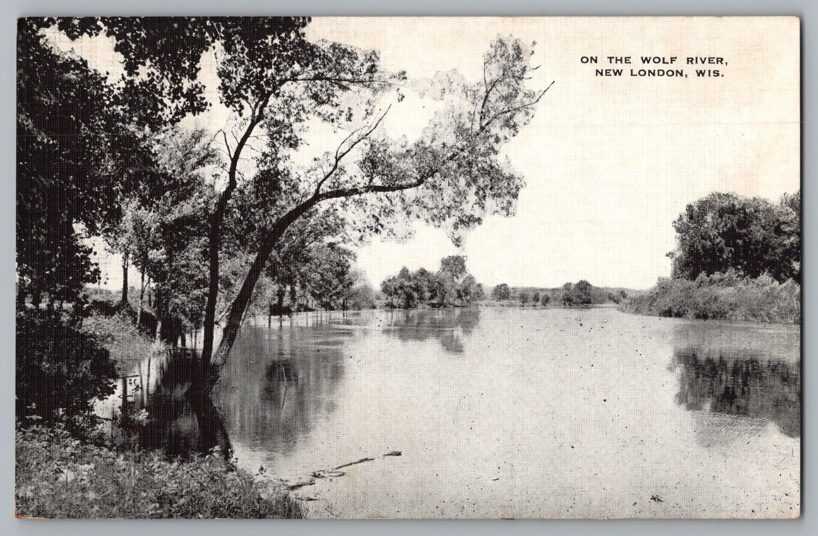 Postcard On the Wolf River, New London, Wisconsin