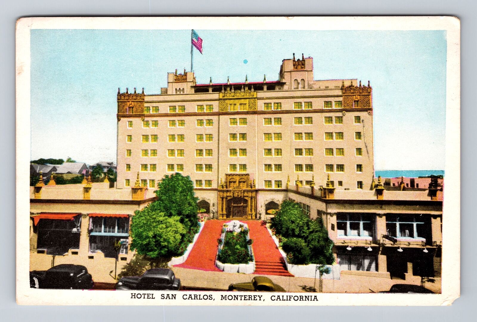 Monterey CA-California, Hotel San Carlos Advertising, Vintage c1939 Postcard
