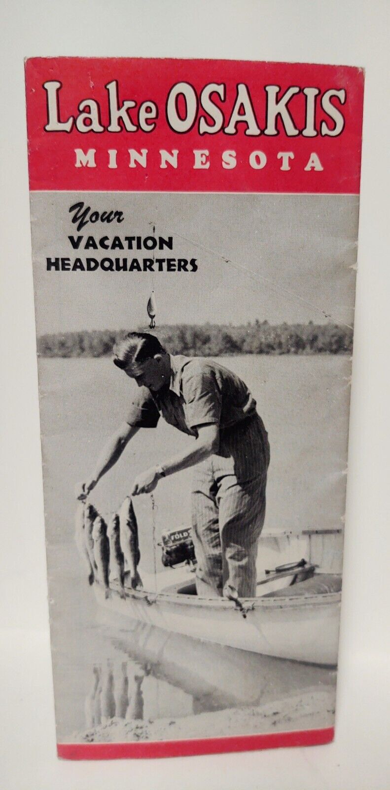 1954 Vintage Lake Osakis Minnesota Travel Vacation Brochure Resort List Map