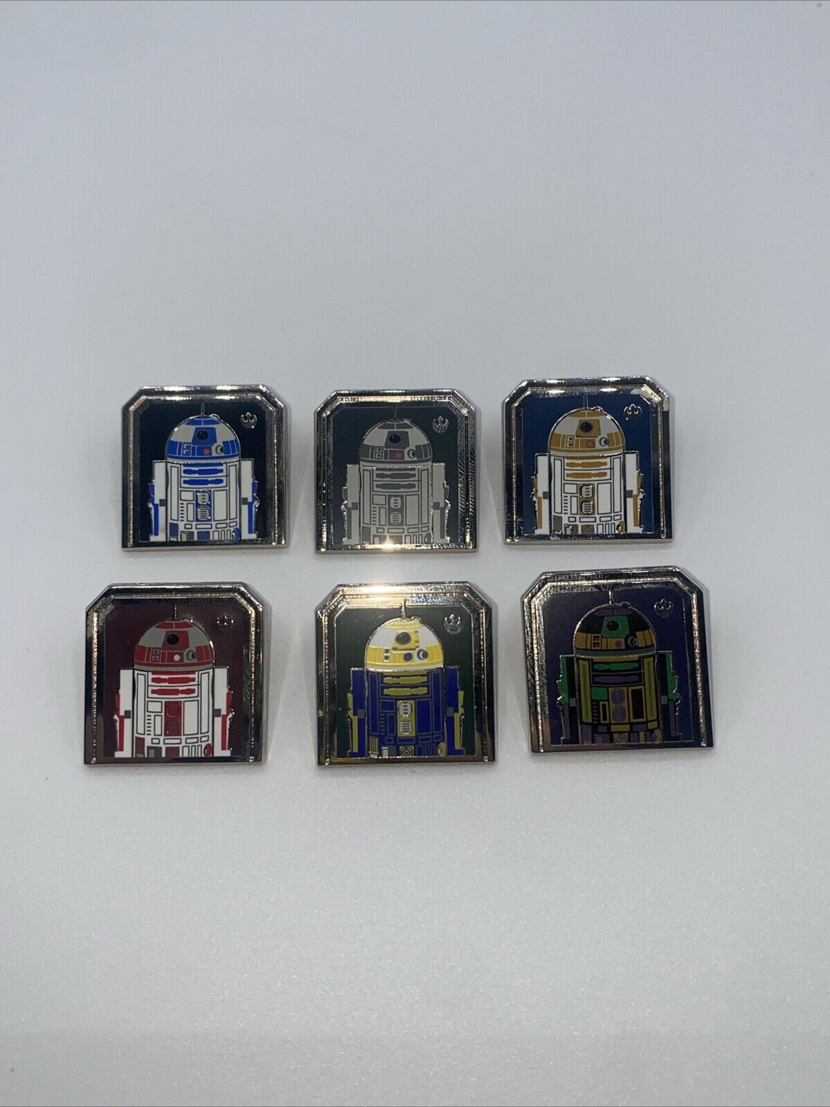2024 Disney Pin WDW Hidden Mickey HM Complete Set 6 Star Wars Droids W/Chaser