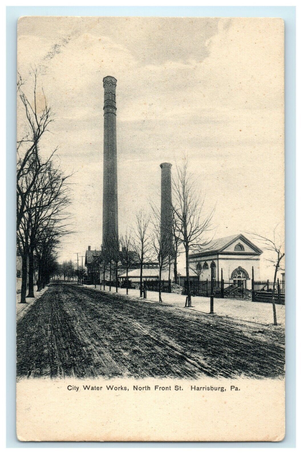 1901 City Water Works, North Front Street  Harrisburg, Pennsylvania PA Postcard