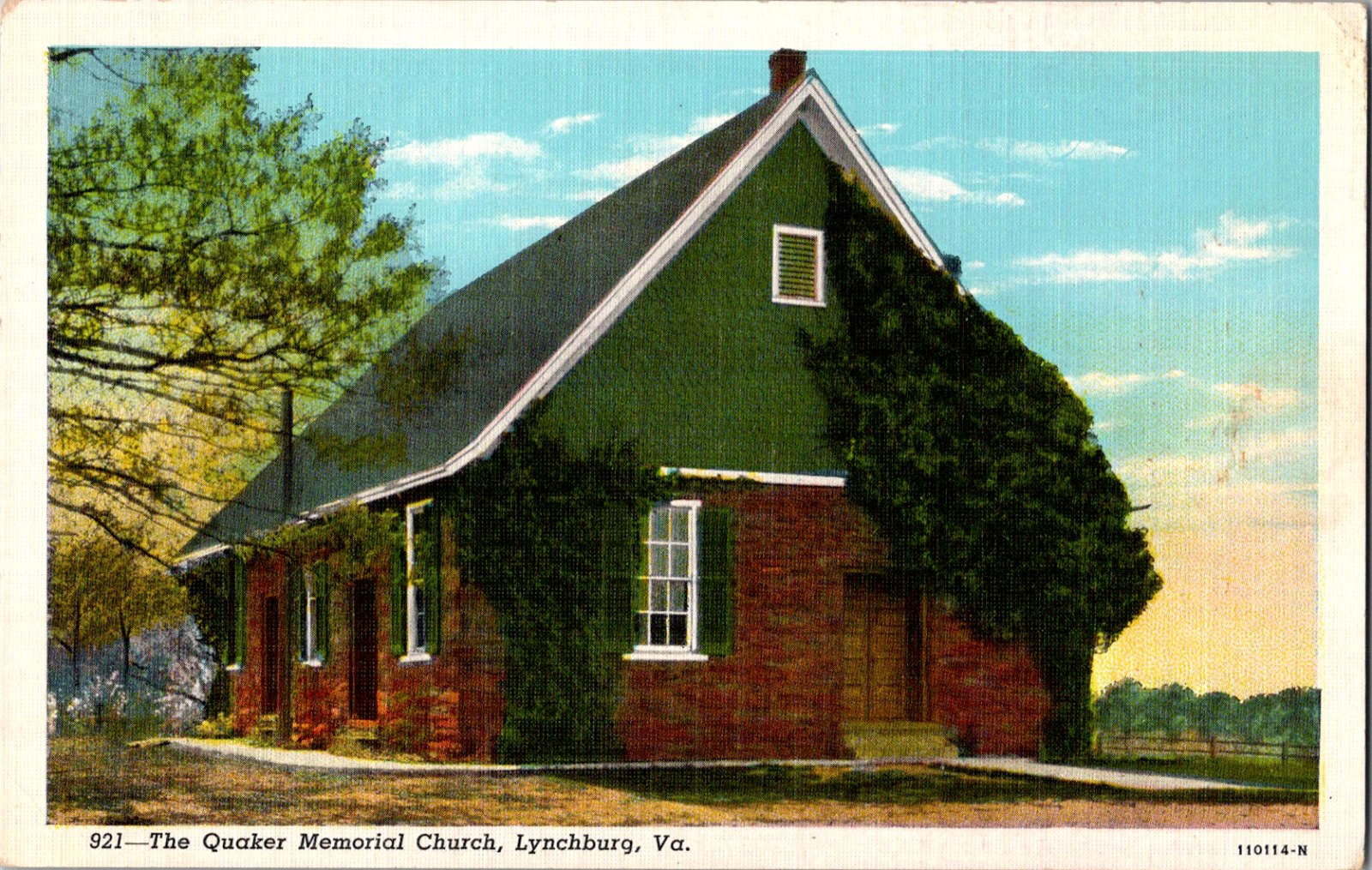 Vintage C. 1920\'s The Quaker Memorial Church Lynchburg Virginia VA Postcard
