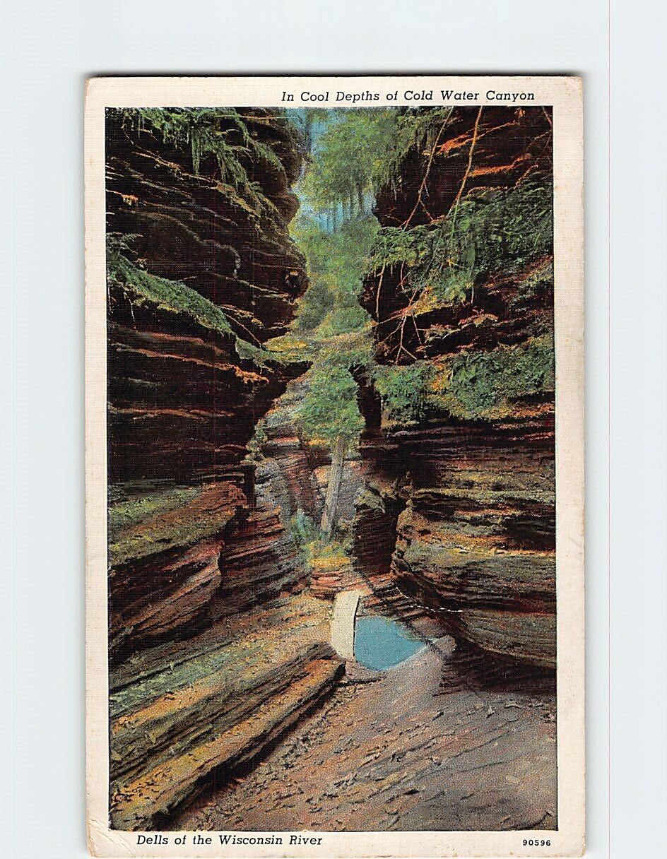 Postcard Cold Water Canyon Dells of the Wisconsin River Wisconsin USA