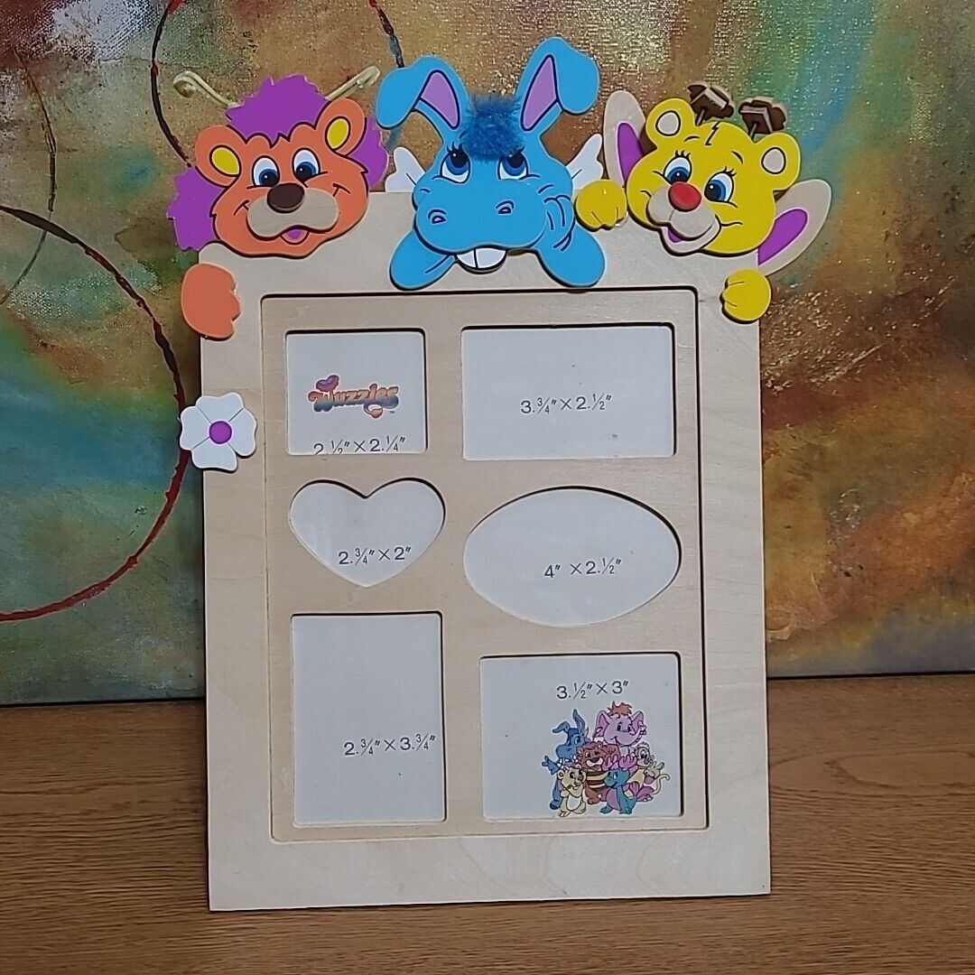 Vintage 80s Wuzzles Wooden Collage Picture Frame Walt Disney Applause