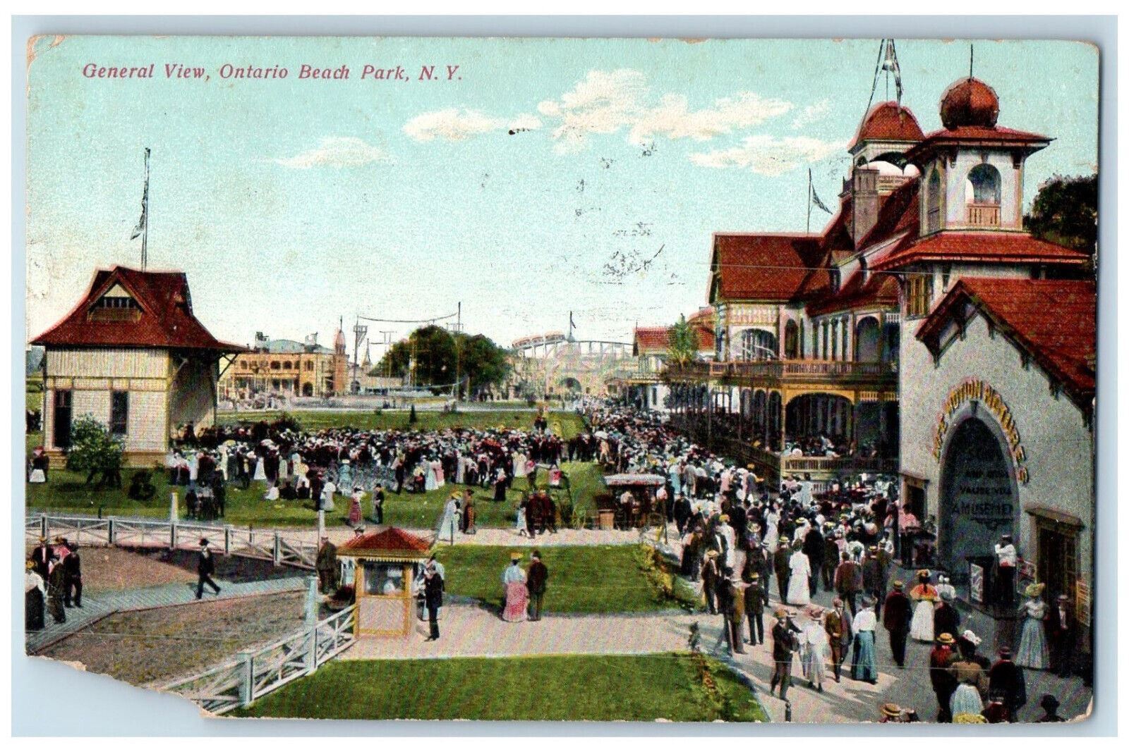 1908 General View Ontario Beach Park New York NY Antique Posted Postcard
