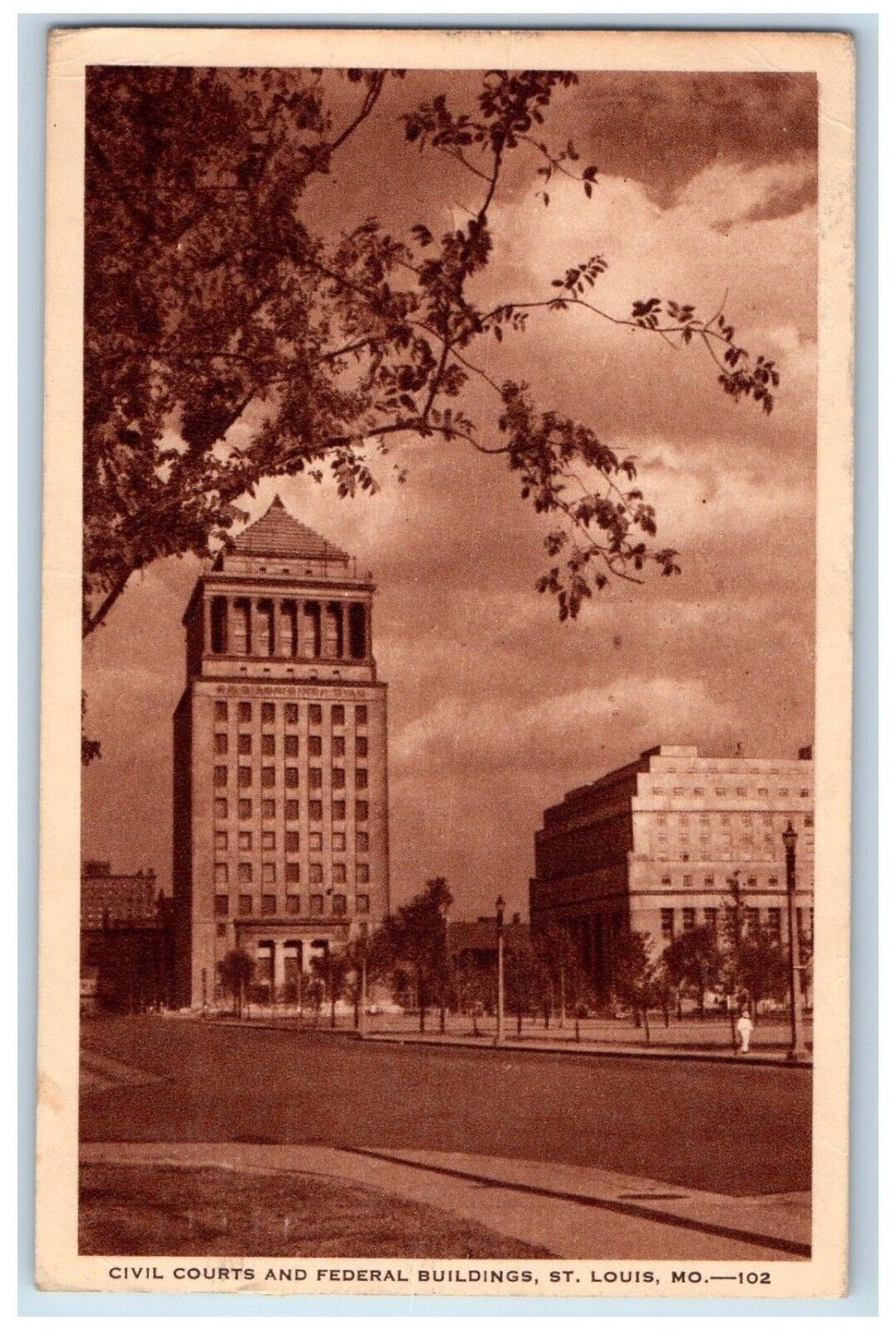 1938 Civil Courts Federal Building Exterior St. Louis Missouri Vintage Postcard