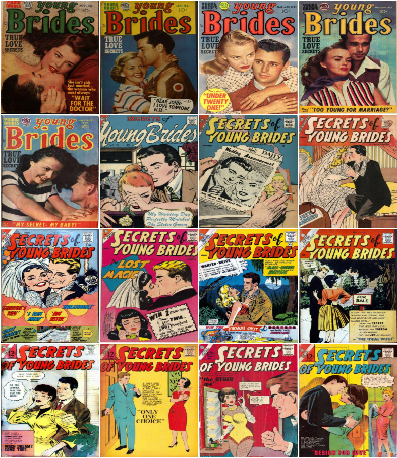 1950's - 1960's Young Brides Comic Book Package - 16 eBooks on CD