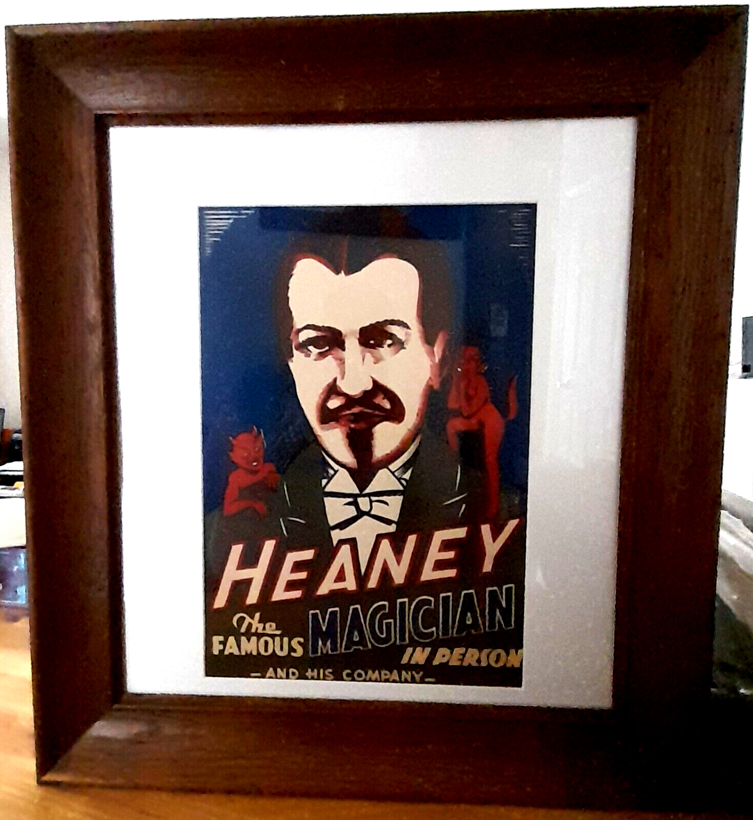 magic poster Window Card WC HEANEY The Famous MAGICIAN in Person & Co.circa '30s