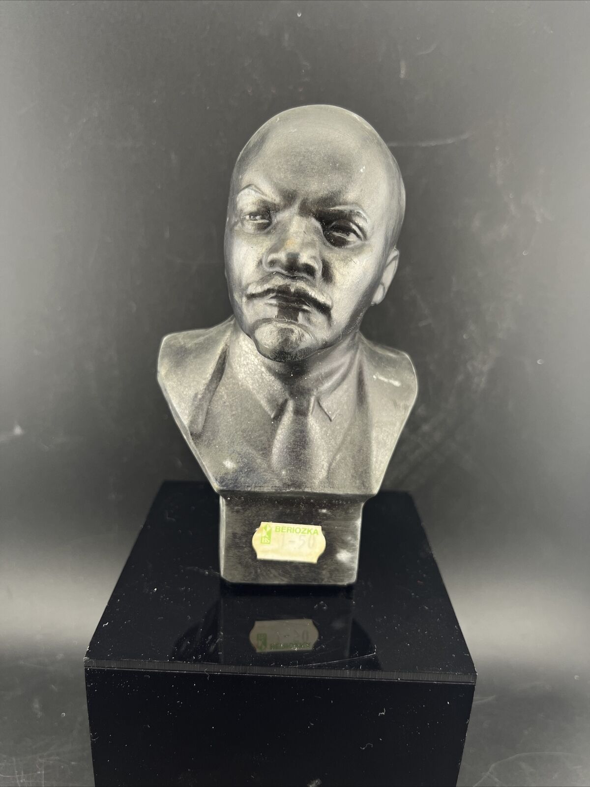 Vintage 1970 Lenin Bust Metal Propaganda Soviet Russian USSR 5” Signed