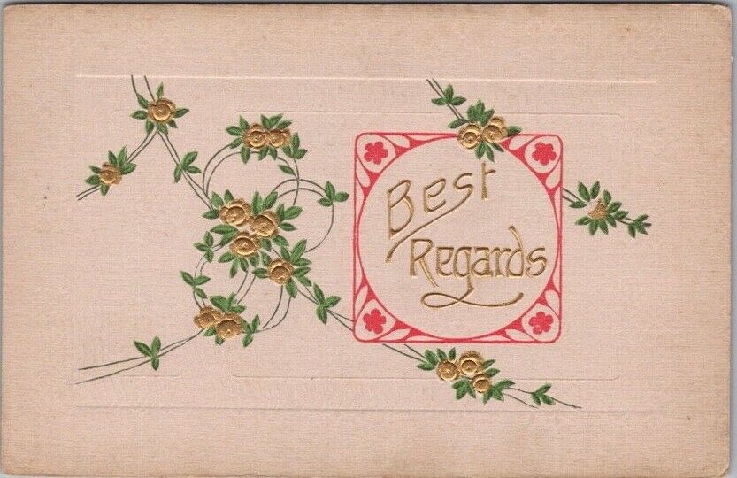 Vintage 1910s Embossed Greetings Postcard 