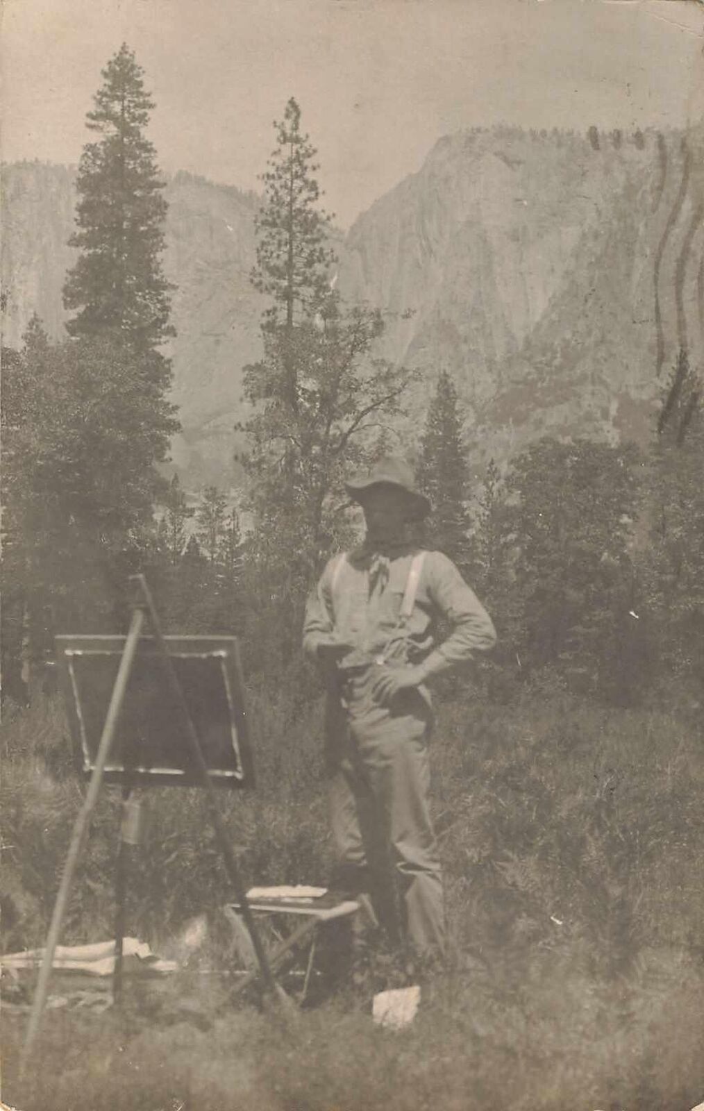 1907 RPPC Western Cowboy Painter Nielsen San Francisco Jakob Koch Photo Postcard
