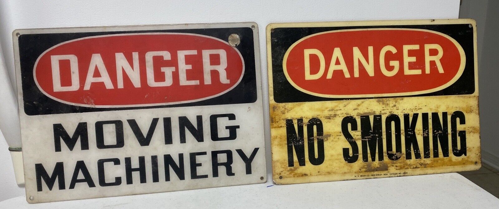 Lot of 2 DANGER Warning Signs (From Drilling Rig Gulf of Mexico)