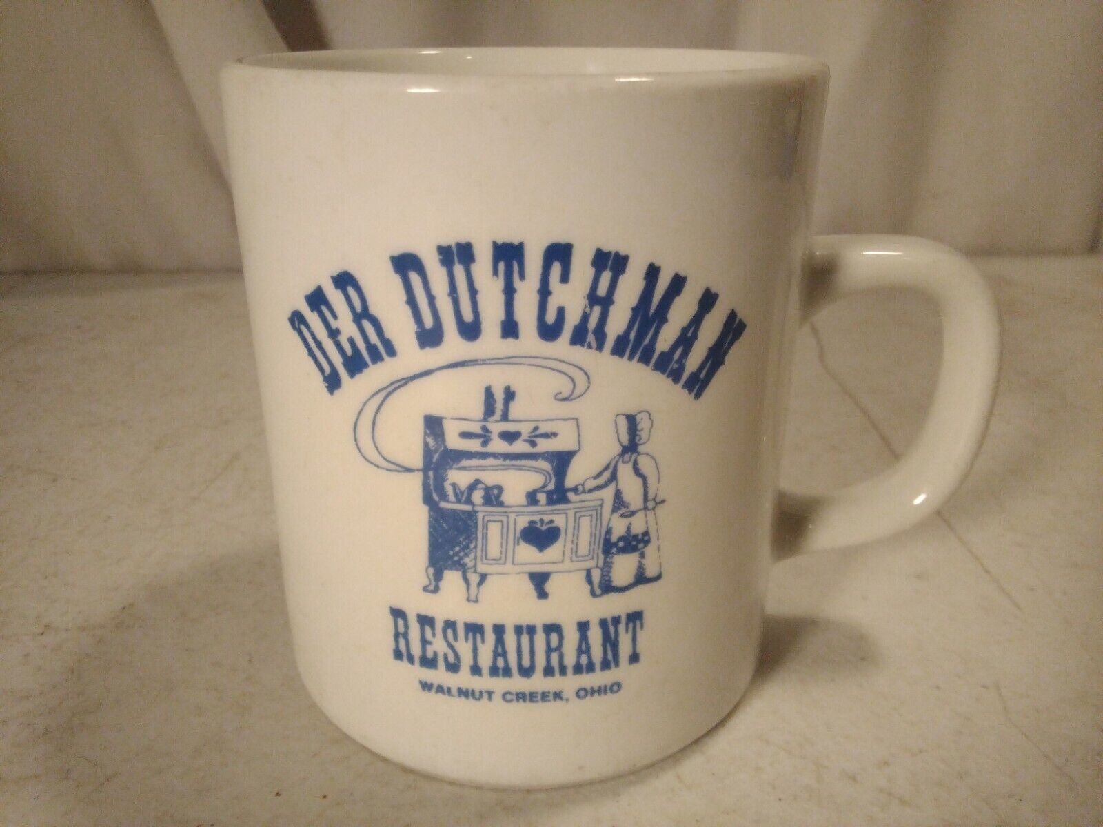 Rare Der Dutchman Restaurant Walnut Creek Ohio Logo Mug Restaurant Ware Amish