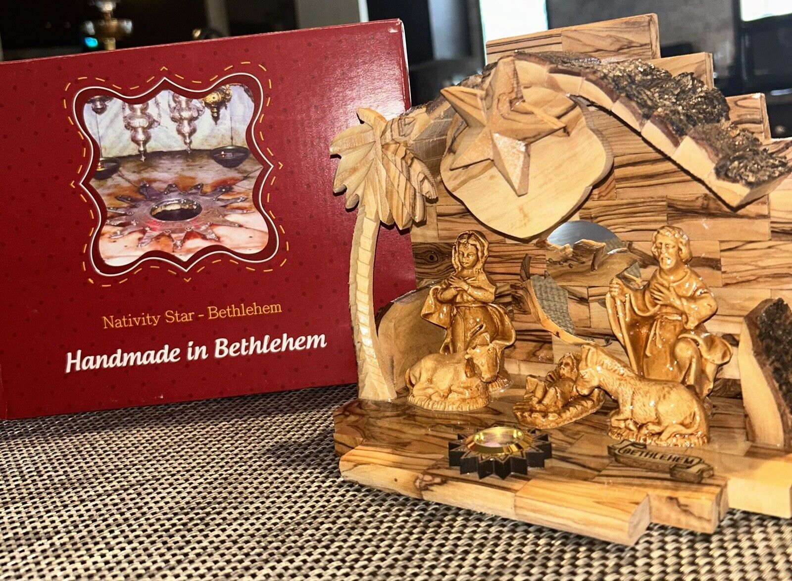 Handmade Olive Wood Nativity Set Made From Natural Olive Wood From The Holyland