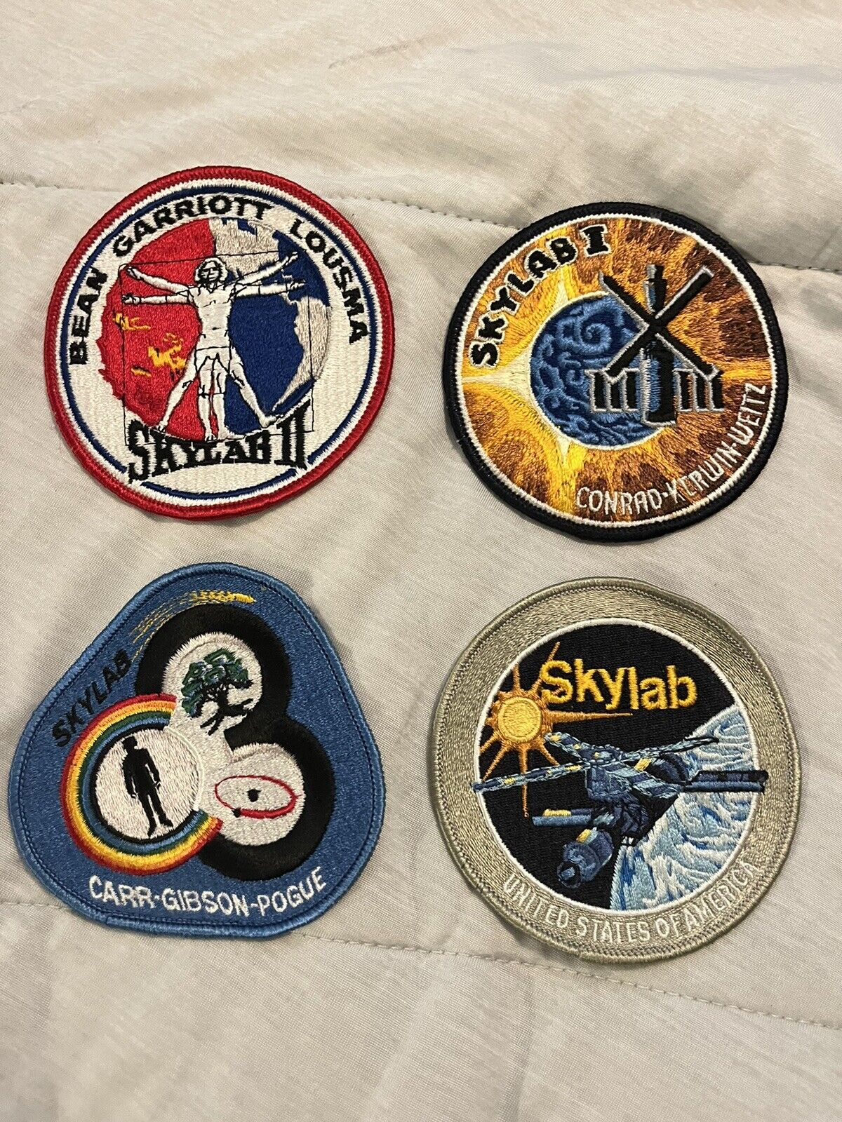 4 Vintage Skylab NASA Space Astronaut Patches 4” NOS