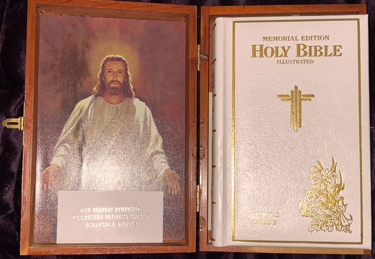 1976 Memorial Edition HOLY BIBLE Catholic Edition Wood Box