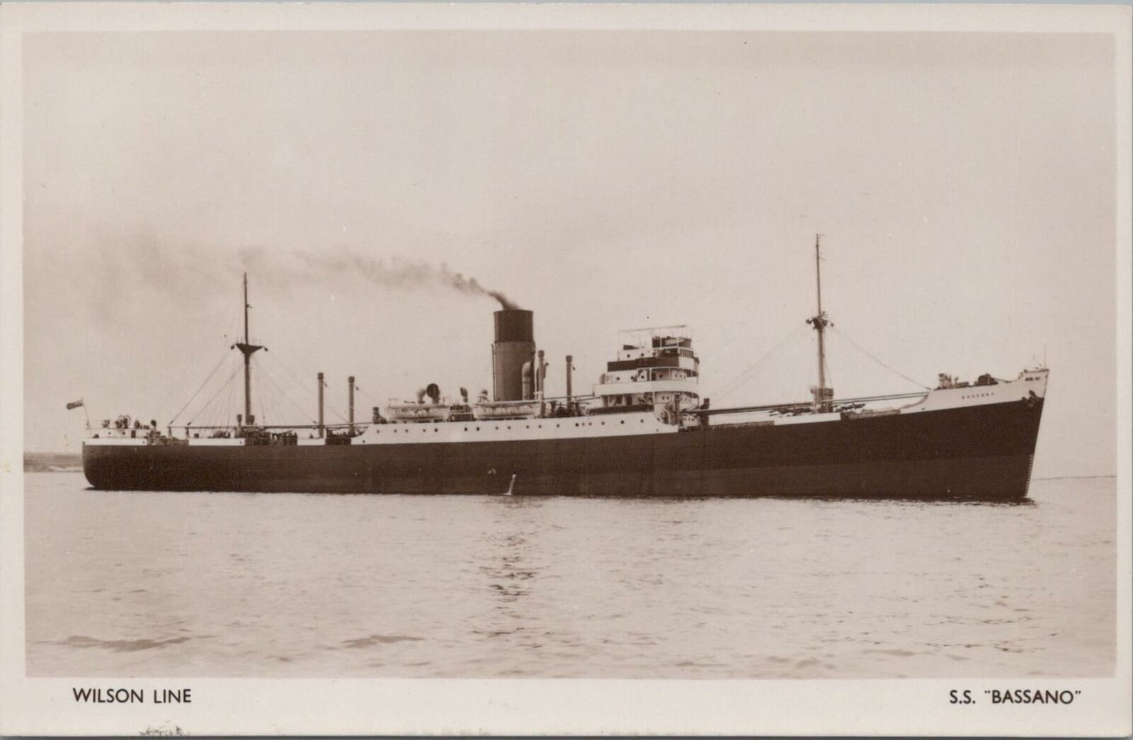RPPC Postcard Ship SS Bassano Wilson Line 