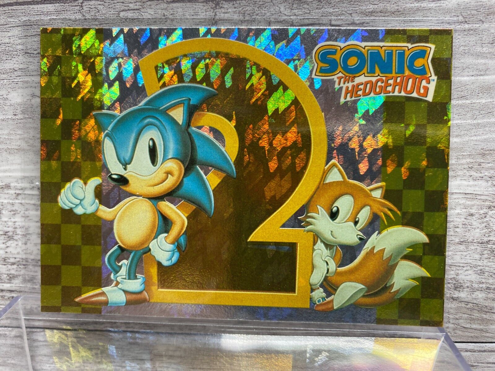 1993 Topps Sonic The Hedgehog Prism Card 4 Sega Trading Card Rare Ice Holo Foil