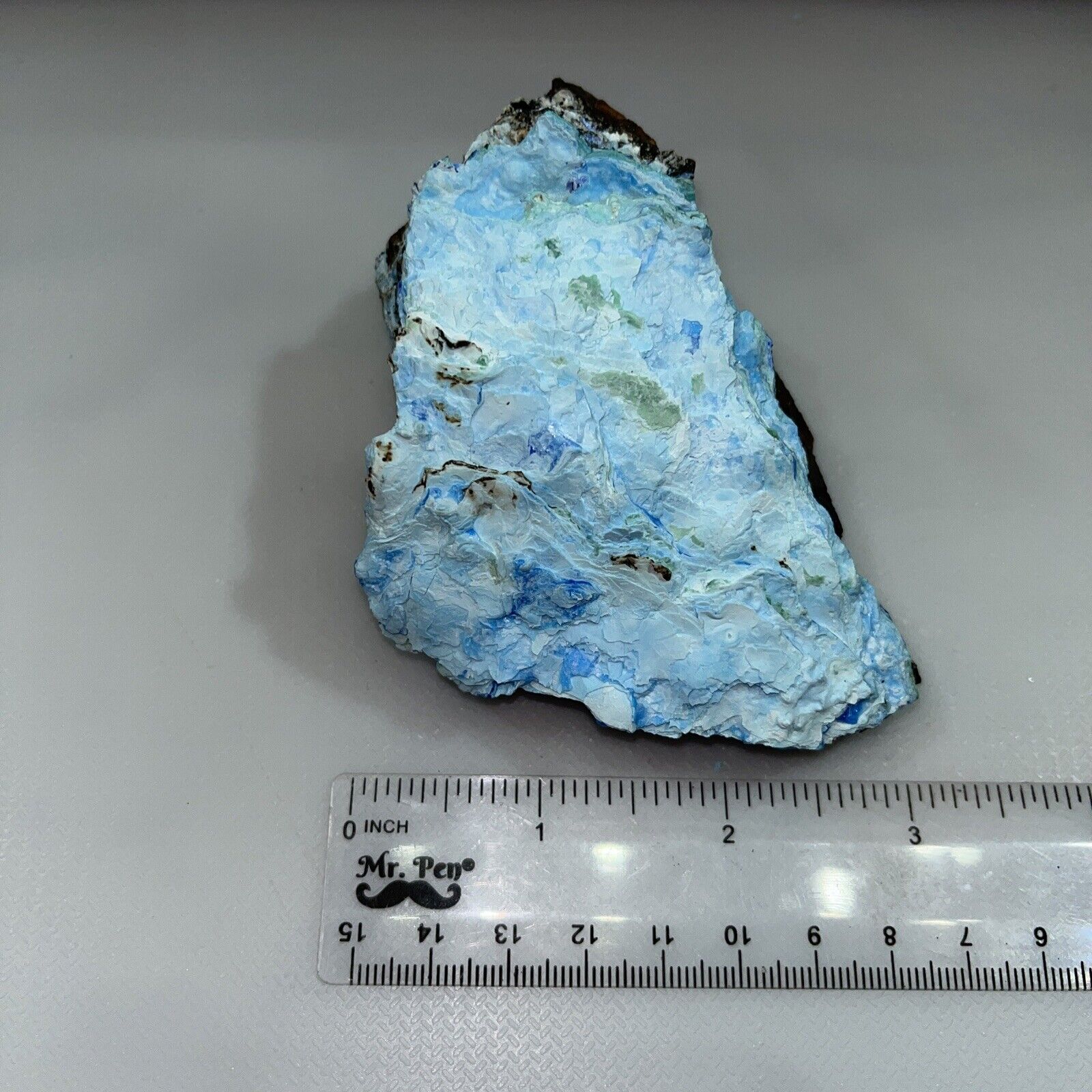 Blue Gibbsite on Matrix from China Crystal Mineral Specimen.