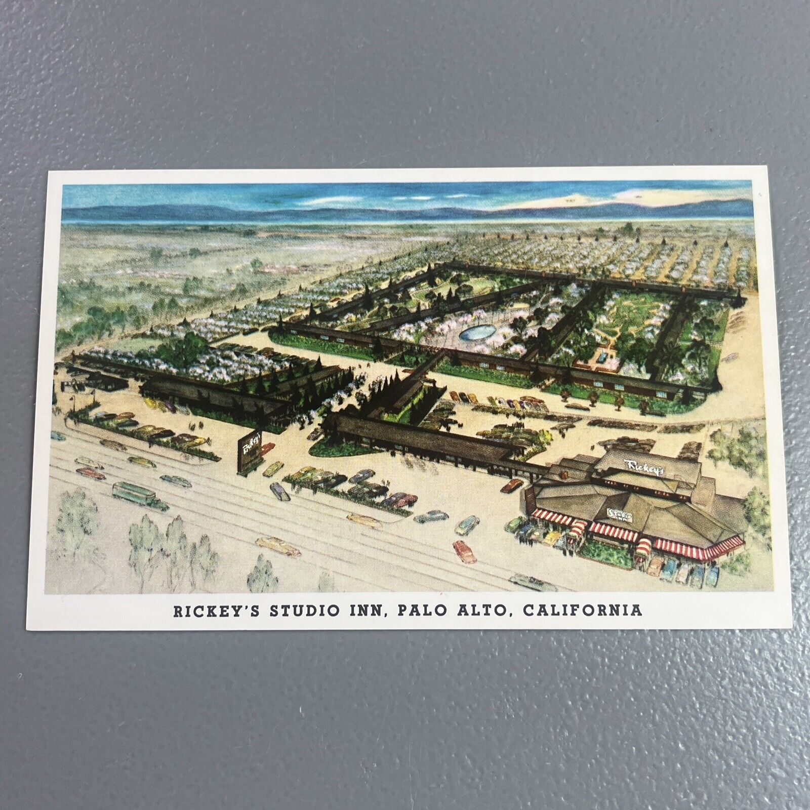 Bird's Eye View Of Rickey's Studio Inn Paso Alto California CA Vintage Postcard
