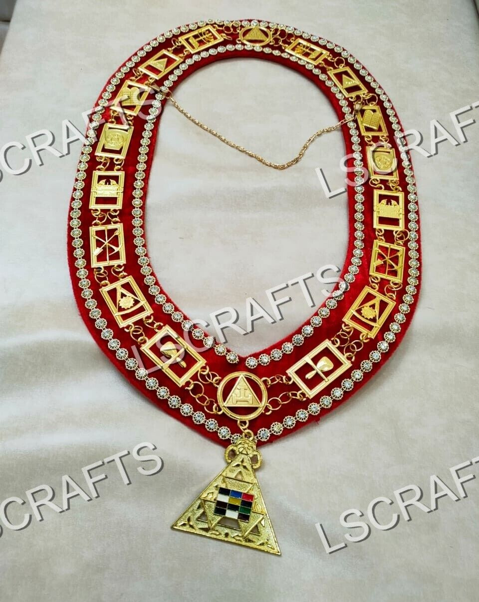 Masonic Royal Arch PHP Past High Priest Metal Chain Collar With Free Jewel