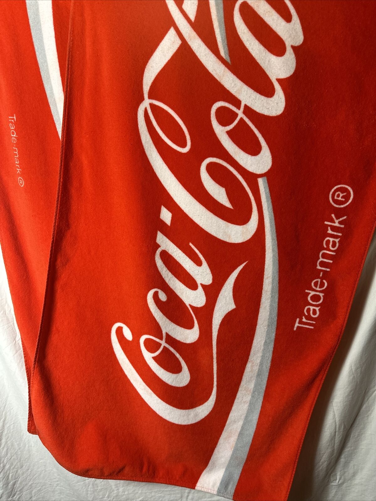 (2) Vintage Coca Cola Beach Towel Red Logo Vintage 1989 Pool Coke 80s Lake Boat