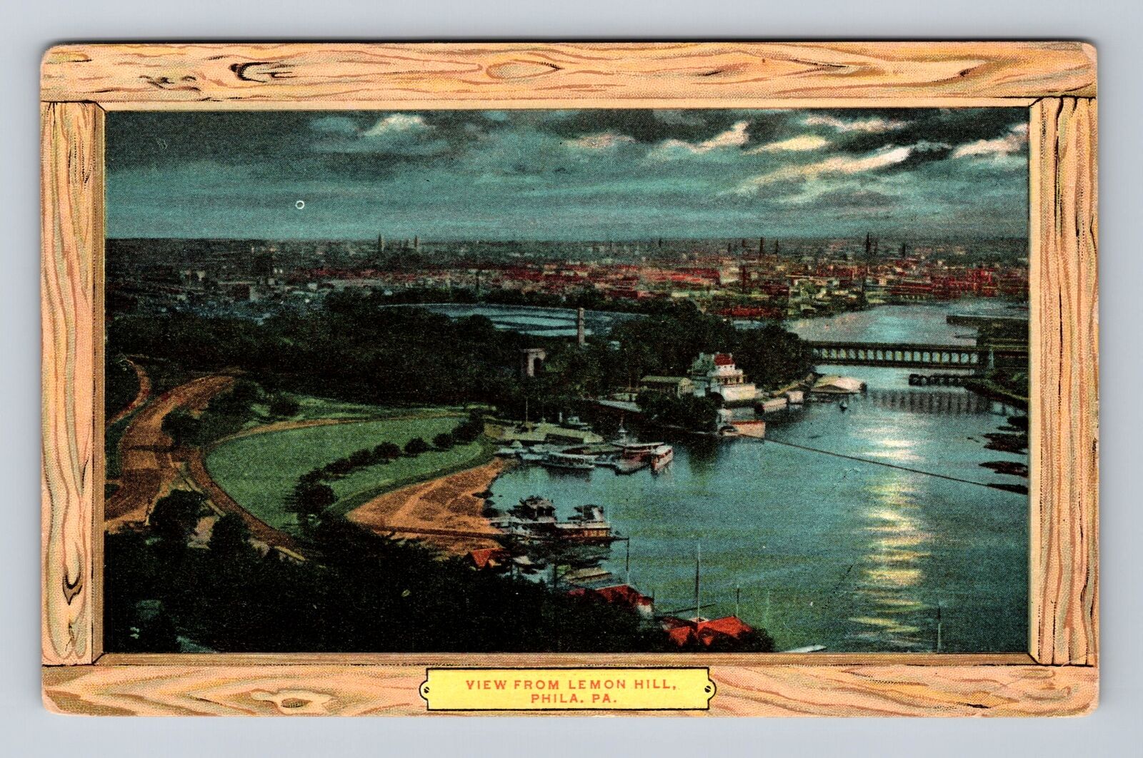 Philadelphia PA-Pennsylvania, Birds Eye View Harbor , Vintage Postcard
