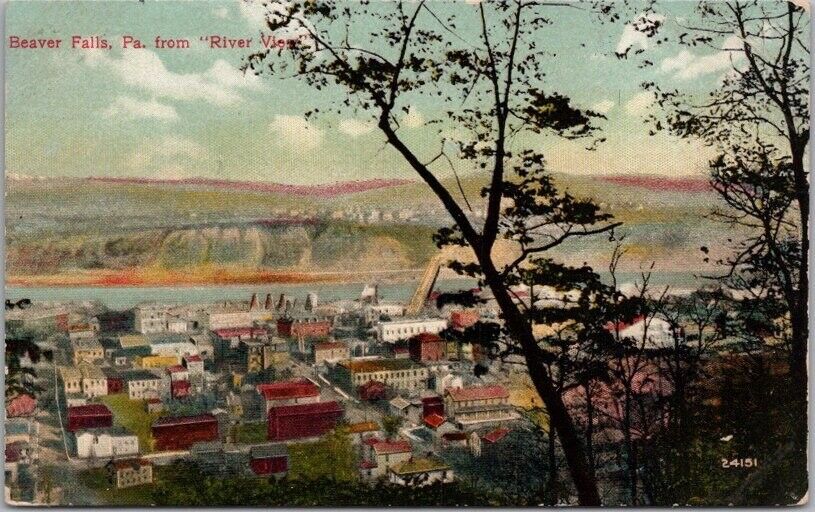 Vintage 1910s BEAVER FALLS, Pennsylvania Postcard 