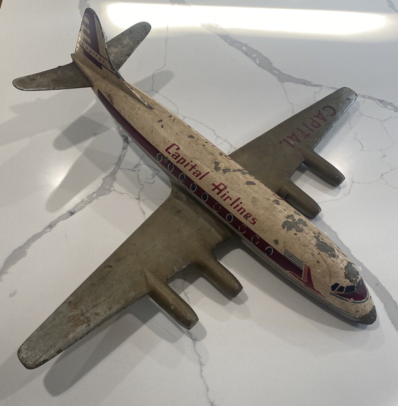 Large Capital Airlines Viscount Cast Metal Airplane Desk Display Model