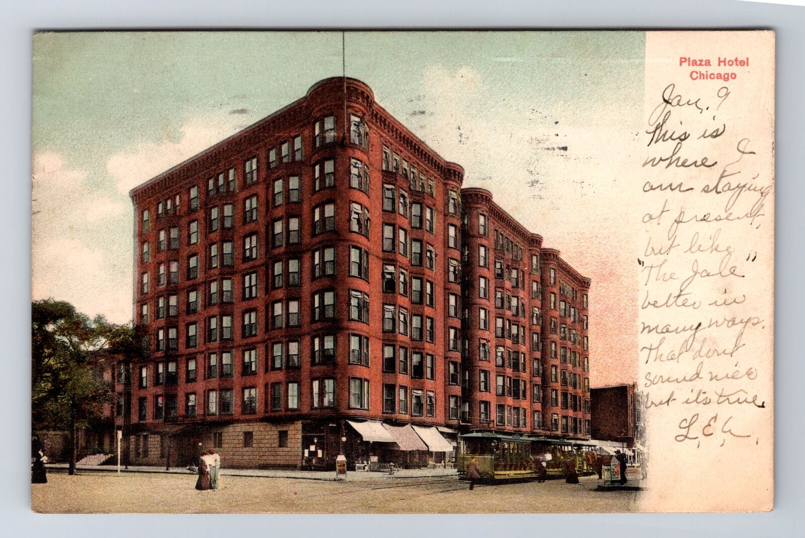 Chicago IL-Illinois, Plaza Hotel, Advertising, Antique Vintage c1907 Postcard