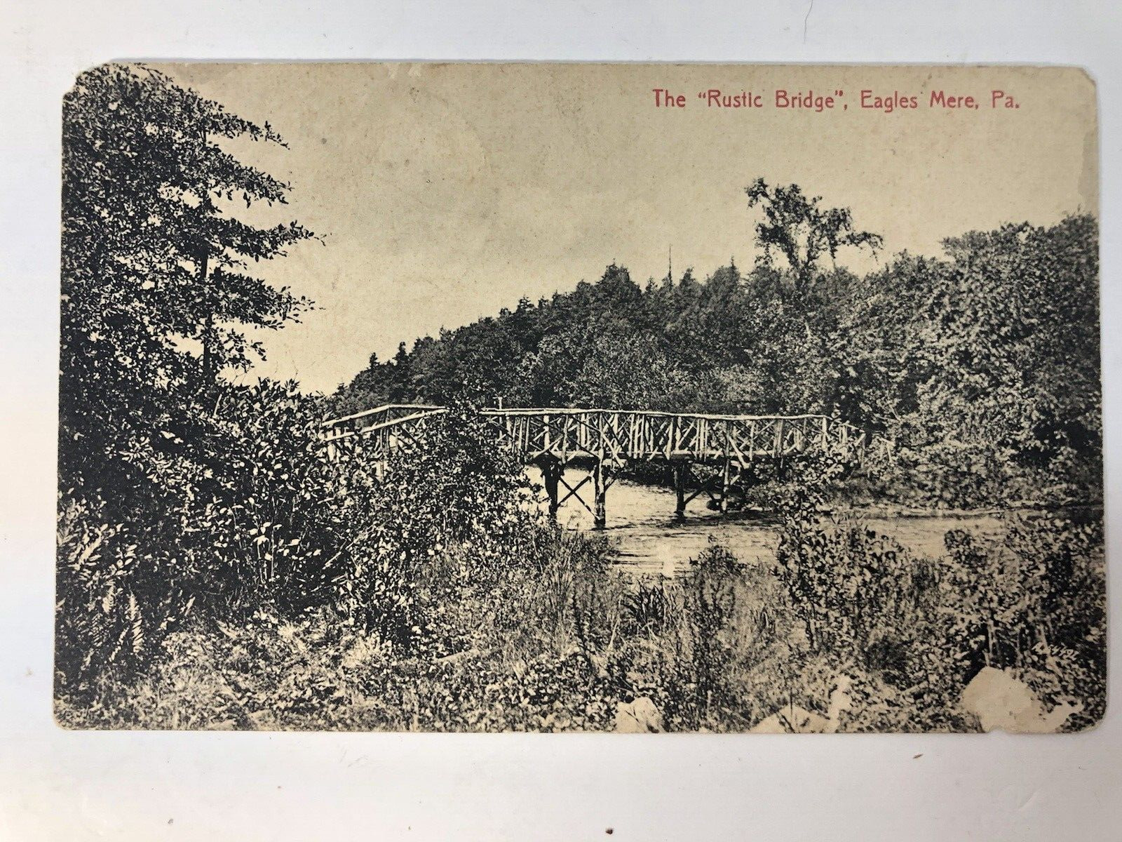 VTG Eagles Mere Pennsylvania The Rustic Bridge